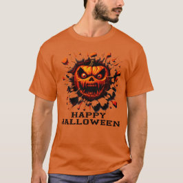 Fröhliches Halloween Kürbis Zerquetscht Durch T-Sh T-Shirt