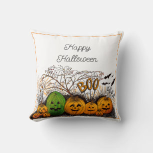 Fröhliches Halloween Kürbisgesicht-Reihe Kissen