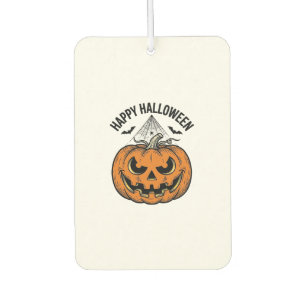 Fröhliches Halloween-Kürbisgesicht Vintage-Vektord Autolufterfrischer