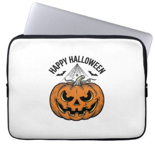 Fröhliches Halloween-Kürbisgesicht Vintage-Vektord Laptopschutzhülle