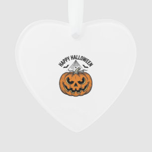 Fröhliches Halloween-Kürbisgesicht Vintage-Vektord Ornament