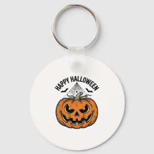 Fröhliches Halloween-Kürbisgesicht Vintage-Vektord Schlüsselanhänger