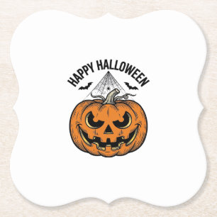 Fröhliches Halloween-Kürbisgesicht Vintage-Vektord Untersetzer