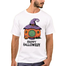 Fröhliches Halloween-Kürbiskottage & Hexenhutdach