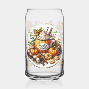 Fröhliches Halloween-Kürbisse Eisgekühltes Kaffee- Dosenglas