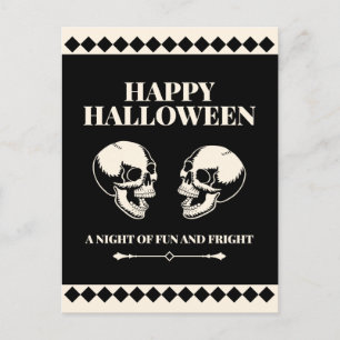 Fröhliches Halloween Lachende Schädel Spaß Feiertagspostkarte