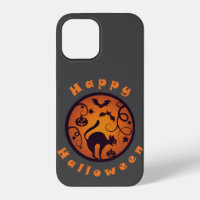 Fröhliches Halloween-Laterne schwarze Katze Spinne