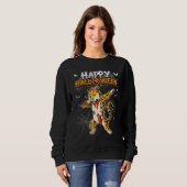 Fröhliches Halloween Leopard Zombie Sweatshirt (Vorne ganz)