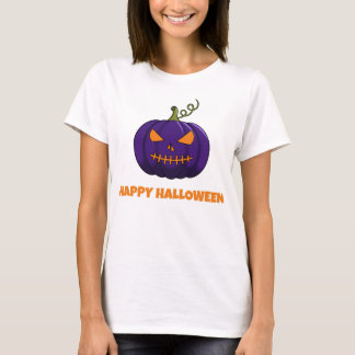 Fröhliches Halloween Lila Kürbis Damen T-Shirt