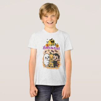 Fröhliches Halloween Lila Sonnenuntergang Spukhaus Tri-Blend Shirt
