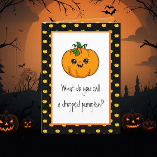 Fröhliches Halloween Lustiger Kürbis-Wortwitz Karte