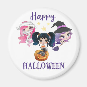 Fröhliches Halloween-Magnet Mädchen Gruselige Meer Magnet