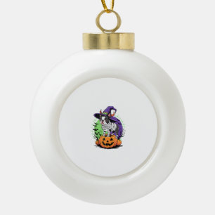Fröhliches Halloween mit Boston Terrier Mumie & He Keramik Kugel-Ornament