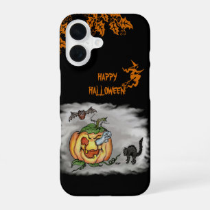 Fröhliches Halloween mit Geist Katzen Fledermaus K iPhone 16 Hülle