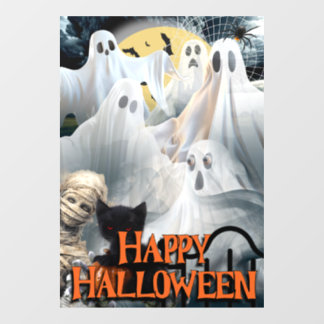 Fröhliches Halloween mit Geistern, Mama und schwar Fensteraufkleber