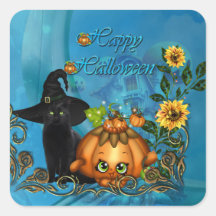 Fröhliches Halloween mit lustiger Katze