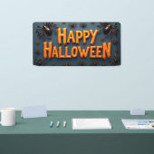 Fröhliches Halloween mit Spinnen  Banner (Messe)