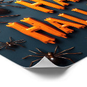 Fröhliches Halloween mit Spinnen Poster (Ecke)