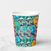 Fröhliches Halloween-Muster Pappbecher (Rechts)