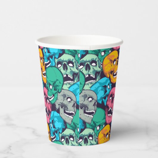 Fröhliches Halloween-Muster Pappbecher (Rechts)