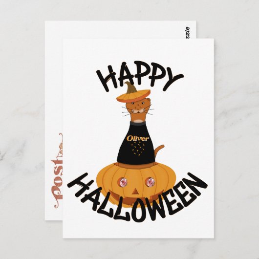 Fröhliches Halloween Oliver! Postkarte (Vorne/Hinten)