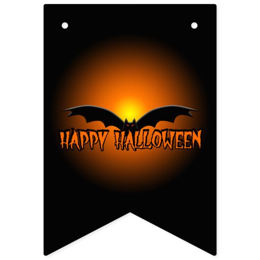 Fröhliches Halloween-Orange Black Bat Banner (Zweite Fahne)