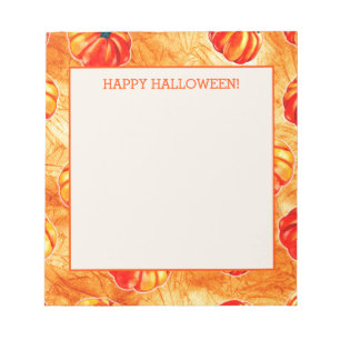Fröhliches Halloween Orange Kürbisse Notizblock