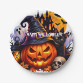 Fröhliches Halloween-Papierteller Pappteller (Vorderseite)