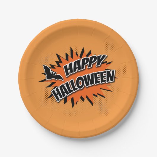 Fröhliches Halloween Pappteller (Vorderseite)