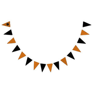 Fröhliches Halloween-Party-Banner (Orange & Schwar Wimpelkette