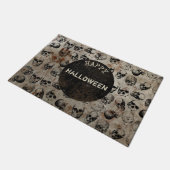 Fröhliches Halloween-Party Vintage Schädel Fußmatte (Schrägansicht)