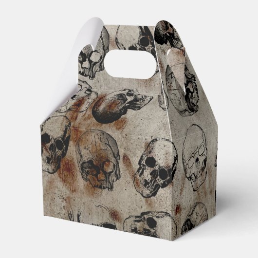 Fröhliches Halloween-Party Vintage Schädel Geschenkschachtel (Rückseite)