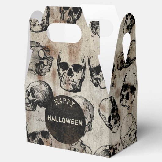 Fröhliches Halloween-Party Vintage Schädel Geschenkschachtel (Geöffnet)