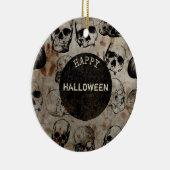 Fröhliches Halloween-Party Vintage Schädel Keramik Ornament (Rechts)