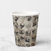 Fröhliches Halloween-Party Vintage Schädel Pappbecher (Rückseite)