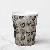 Fröhliches Halloween-Party Vintage Schädel Pappbecher (Links)