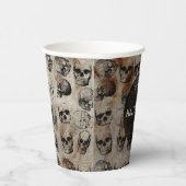 Fröhliches Halloween-Party Vintage Schädel Pappbecher (Rechts)