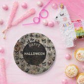 Fröhliches Halloween-Party Vintage Schädel Pappteller (Party)