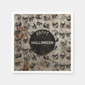 Fröhliches Halloween-Party Vintage Schädel Serviette (Vorderseite)