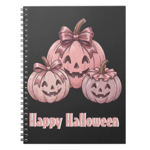 Fröhliches Halloween Pinkoween Vintage-Kürbis-Trio Notizblock