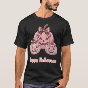 Fröhliches Halloween Pinkoween Vintage-Kürbis-Trio T-Shirt