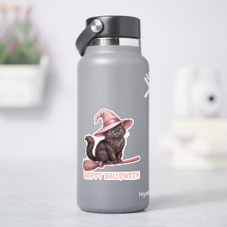 Fröhliches Halloween Pinkoween Vintage Schwarze He Aufkleber
