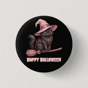 Fröhliches Halloween Pinkoween Vintage Schwarze He Button