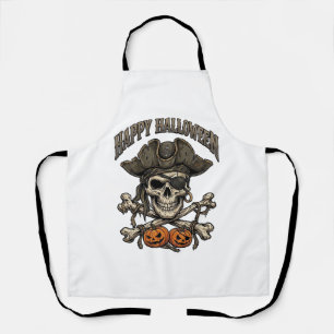 Fröhliches Halloween Piratenschädel Totenkopf Kürb Schürze