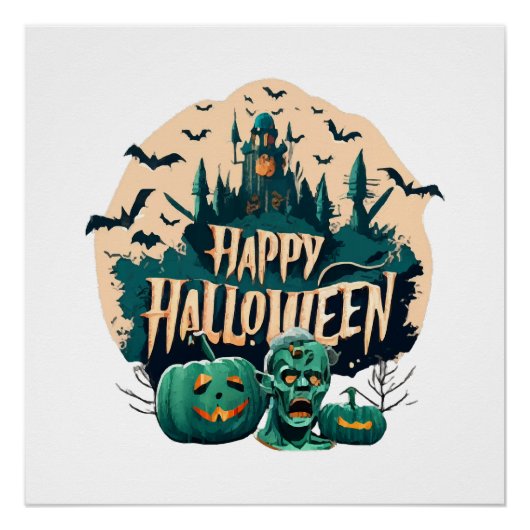 Fröhliches Halloween Poster (Vorderseite)