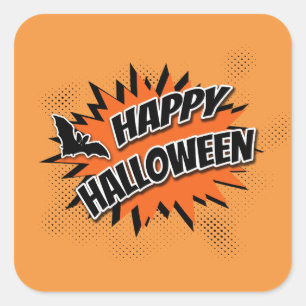 Fröhliches Halloween Quadratischer Aufkleber