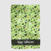 Fröhliches Halloween Random Pattern Green Grunge Golfhandtuch (Vorderseite)