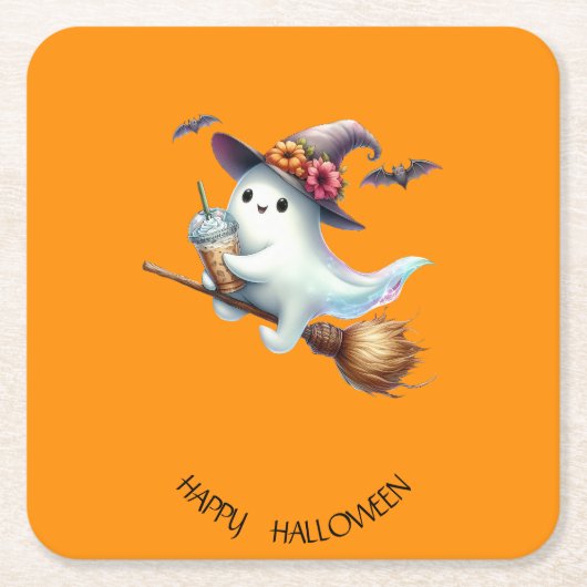 Fröhliches Halloween Rechteckiger Pappuntersetzer (Vorderseite)