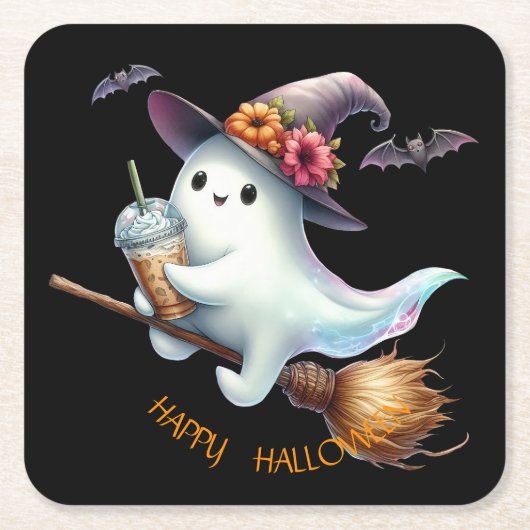 Fröhliches Halloween Rechteckiger Pappuntersetzer (Vorderseite)