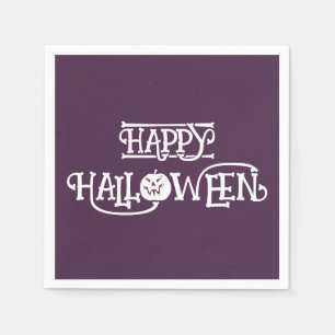 'Fröhliches Halloween' Reiche Tiefe Pflaume Party  Serviette